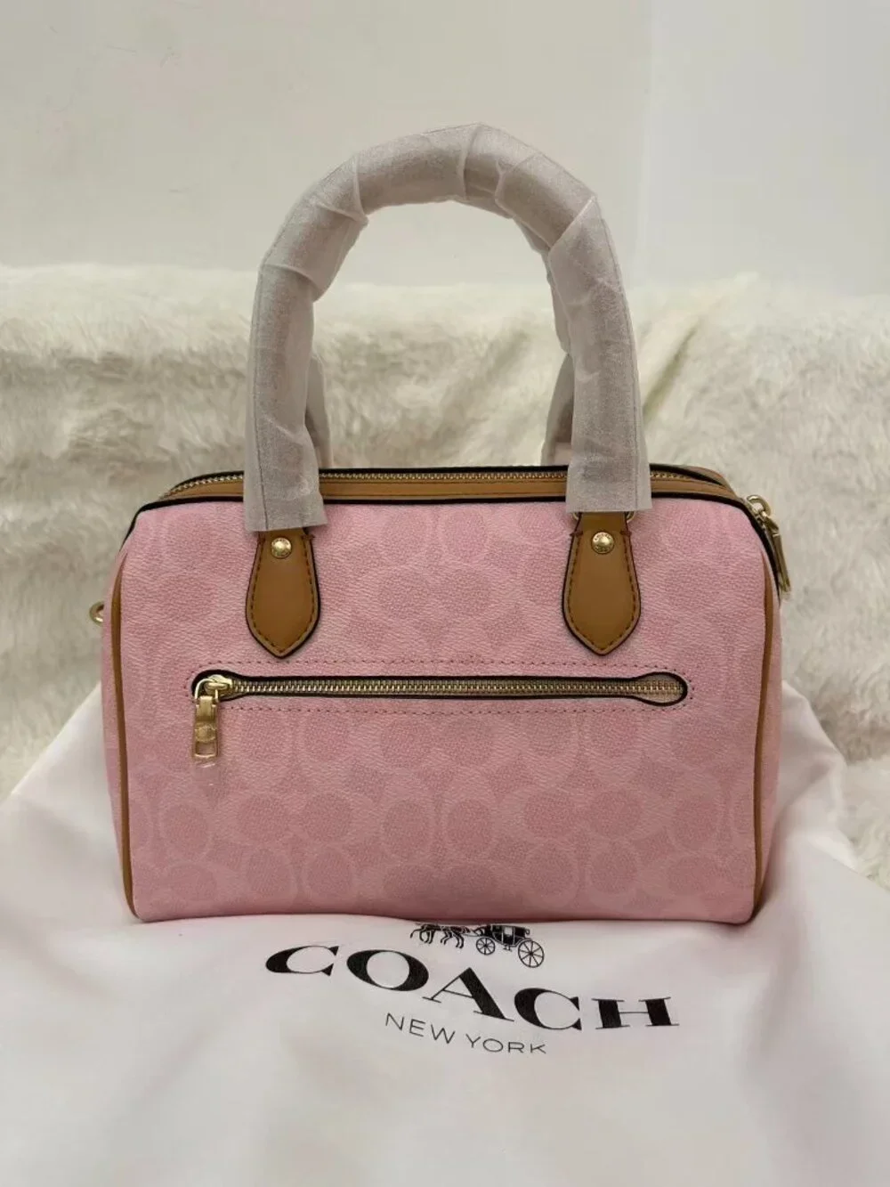Coach Powder Pink Medium Rowan Satchel Bag NWT
